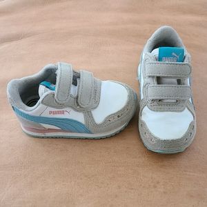 Blue and Pink Puma Shoes